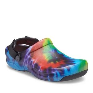 Crocs Bistro Graphic Slip Resistant Work Clog in Tie Dye